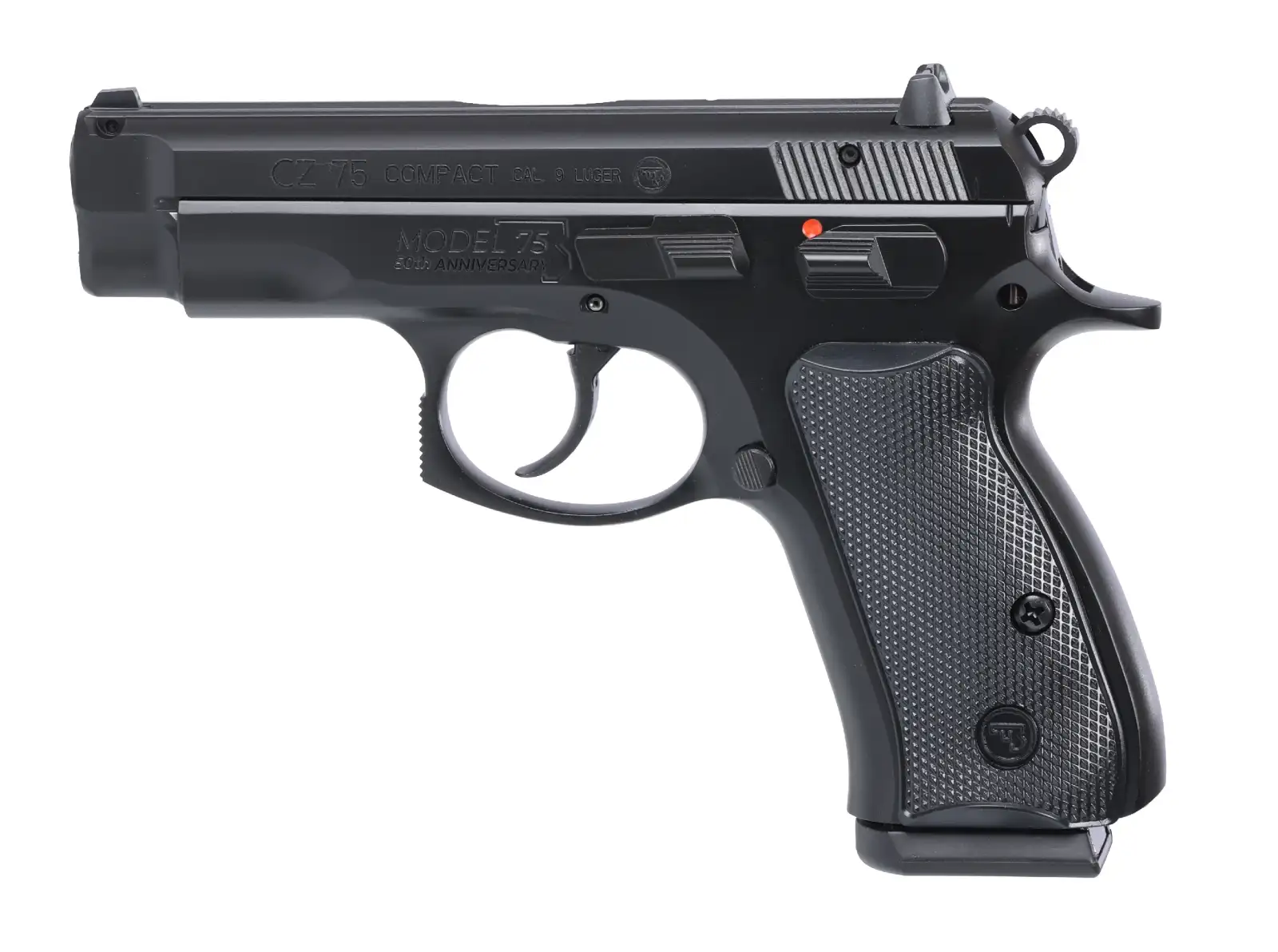CZ 75 COMPACT 50TH ANNIVERSARY 9MM PISTOL BLACK FIXED SIGHTS, MANUAL SAFETY 2-15RD MAGS